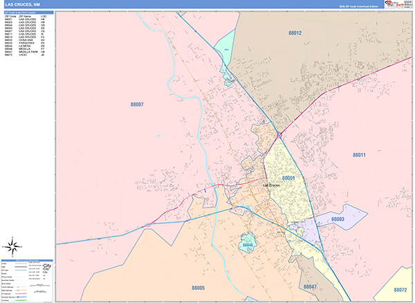 Las Cruces City Map Book Color Cast Style